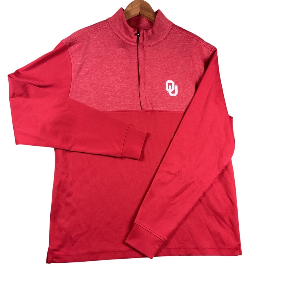 FootJoy Oklahoma Sooners Quarter Zip Pullover‎ Mens M Red Heathered OU Logo